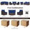 4 Pieces Patio Rattan Furniture Set Cushioned Sofa Glass Table